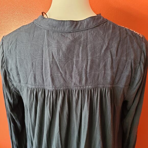 Knox Rose Dusty Blue Boho Top Large - Picture 6 of 6